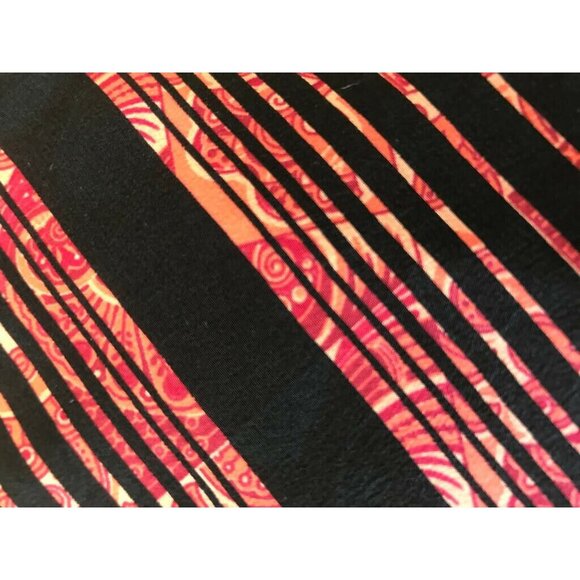 Boss Hugo Boss Orange Black Decorative Swirls Striped Italian Pointed Silk Tie - Picture 3 of 4